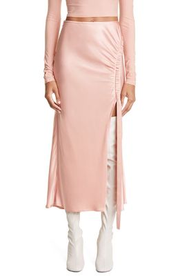 LAPOINTE Double Face Satin Skirt in Dune