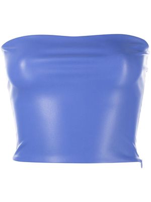 LAPOINTE faux-leather strapless tube top - Blue