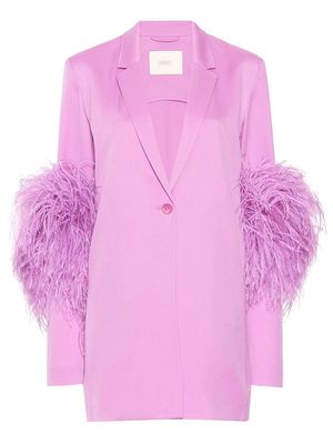 LAPOINTE feather-trim single-breasted blazer - Pink