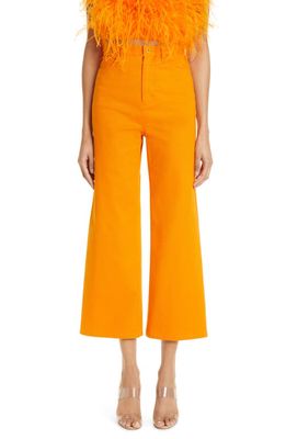 LAPOINTE High Waist Wide Leg Crop Jeans in Tangerine