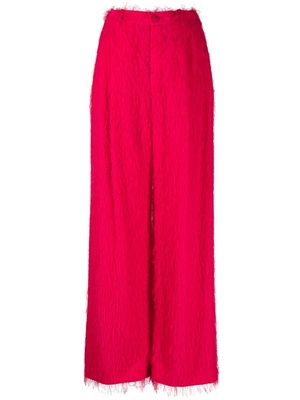 LAPOINTE high-waisted textured trousers - Pink