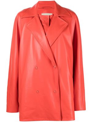 LAPOINTE layered-collar faux leather jacket - Orange