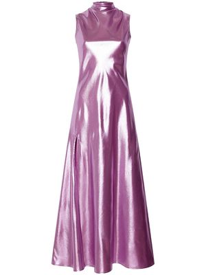 LAPOINTE metallic side-slit dress - Pink