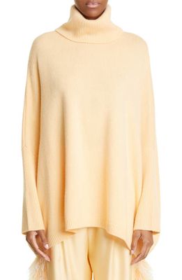 LAPOINTE Oversize Organic Cashmere Turtleneck Cape Sweater in Blonde