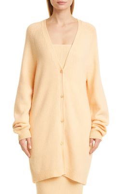 LAPOINTE Oversize Raglan Sleeve Organic Cashmere Cardigan in Blonde