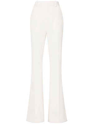 LAPOINTE pressed-crease crepe flared trousers - White
