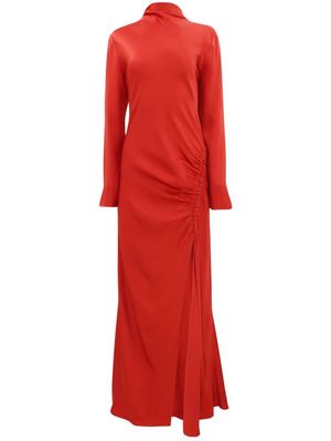 LAPOINTE ruched satin gown dress - Red