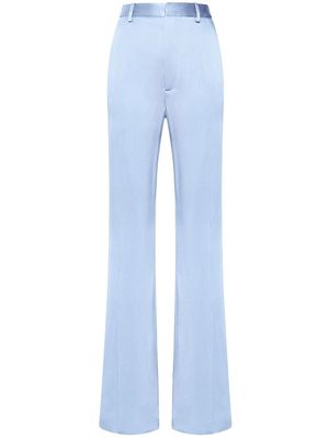 LAPOINTE satin-finish flared trousers - Blue