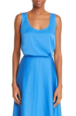 LAPOINTE Scoop Neck Satin Tank Top in Astral