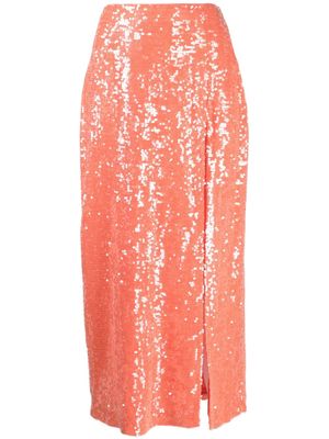 LAPOINTE sequin-embellished pencil skirt - Orange