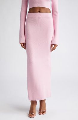 LAPOINTE Slim Merino Wool Maxi Skirt in Blossom