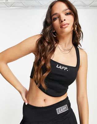 LAPP padded corset sports bra in black