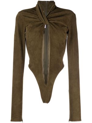 LaQuan Smith cut-out bodysuit - Green