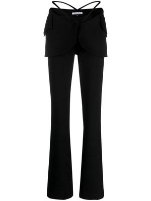 LaQuan Smith strap-detailed low-rise trousers - Black