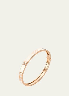 L'Arc de DAVIDOR Bangle PM in 18K Rose Gold with Neige Lacquered Ceramic