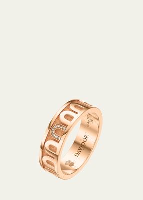 L'Arc de DAVIDOR Ring MM in 18K Rose Gold with Satin Finish and Porta Simple Diamonds