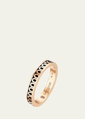L'Arc de DAVIDOR Ring PM in 18K Rose Gold with Caviar Lacquered Ceramic