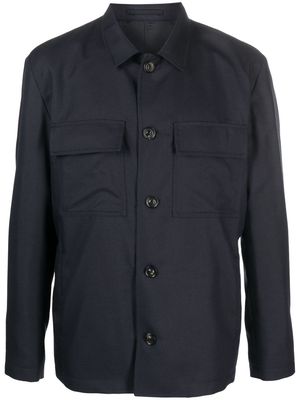 Lardini Attitude wool-blend shirt jacket - Blue