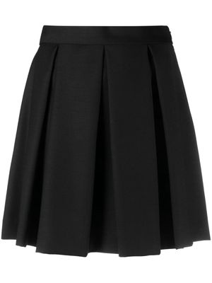 Lardini box-pleated wool miniskirt - Black