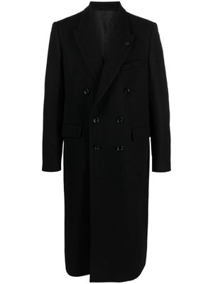 Lardini brooch-detail double-breasted coat - Black