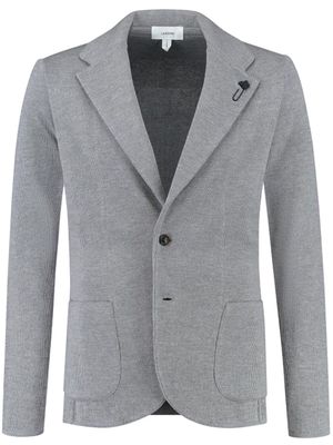 Lardini brooch-detail single-breasted blazer - Grey