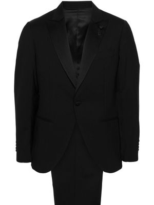 Lardini brooch-detail single-breasted suit - Black