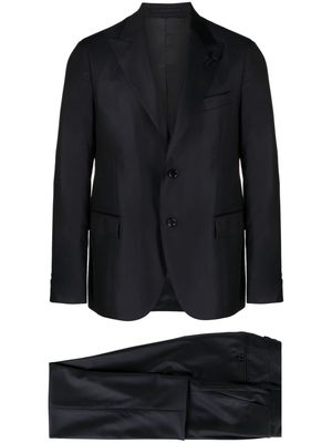 Lardini brooch-detail single-breasted wool suit - Blue