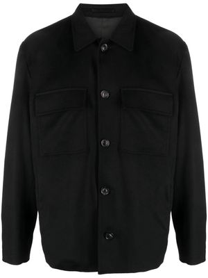 Lardini button-up wool-blend shirt jacket - Black