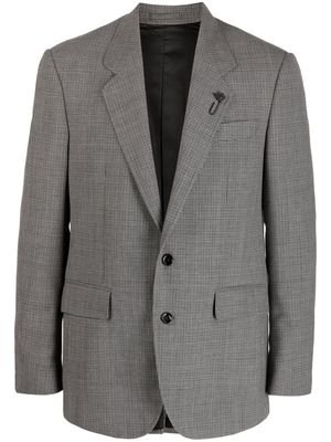 Lardini check-pattern notched-lapels blazer - Grey