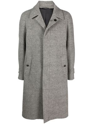Lardini check-pattern notched-lapels coat - Grey