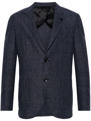Lardini check-pattern single-breasted blazer - Blue
