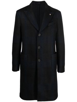 Lardini checked wool coat - Blue