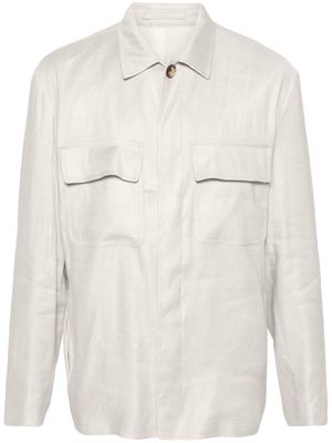 Lardini classic-collar shirt jacket - Neutrals