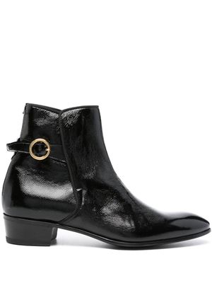 Lardini crinkled leather boots - Black
