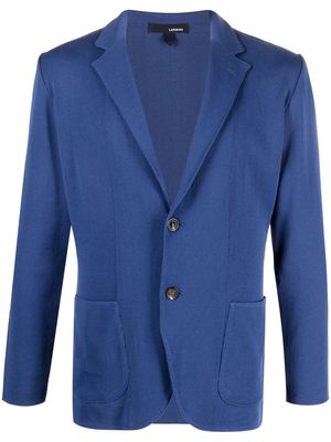 Lardini curved-hem cotton blazer - Blue