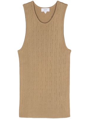 Lardini distressed-finish knitted tank top - Brown