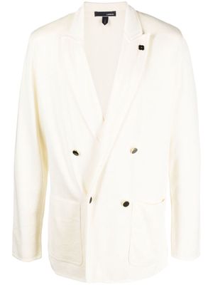 Lardini double-breasted cotton-blend blazer - Neutrals