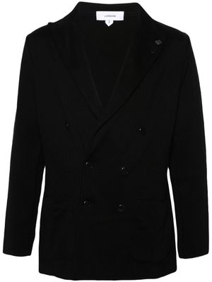 Lardini double-breasted knitted blazer - Black