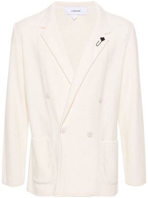 Lardini double-breasted knitted blazer - Neutrals