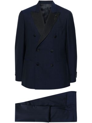 Lardini double-breasted panelled suit - Blue