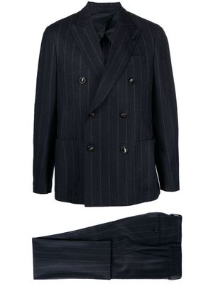 Lardini double-breasted pinstripe-pattern suit - Blue