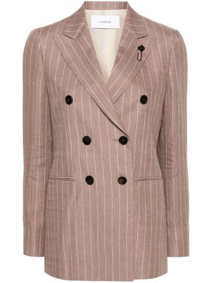 Lardini double-breasted striped blazer - Brown