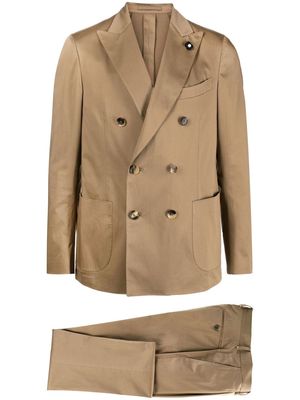 Lardini double-breasted two-piece suit - Brown
