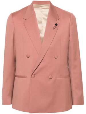 Lardini double-breasted wool blazer - Pink
