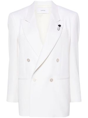 Lardini double-breasted wool blazer - White