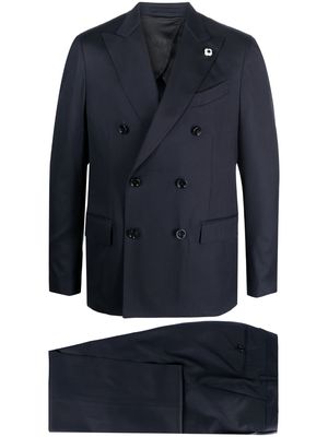Lardini double-breasted wool-blend suit - Blue