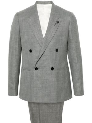 Lardini double-breasted wool-blend suit - Grey