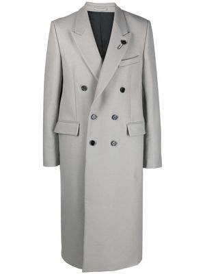 Lardini double-breasted wool coat - Grey