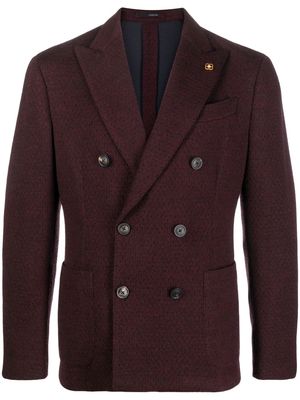 Lardini double-breasted wool jacket - Red