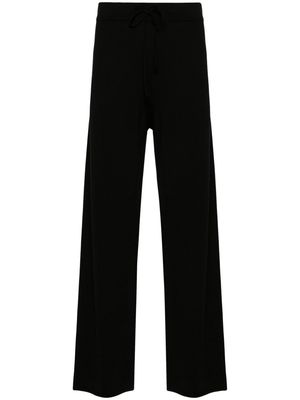 Lardini drawstring wool-blend trousers - Black
